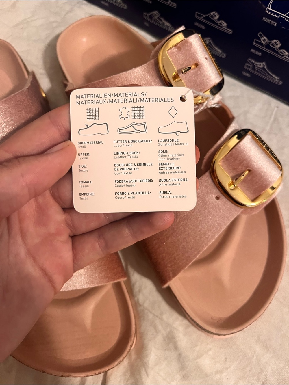 Birkenstock woman’s Arizona Sandals in Light Pink with Gold Buckles - Picture 6 of 8